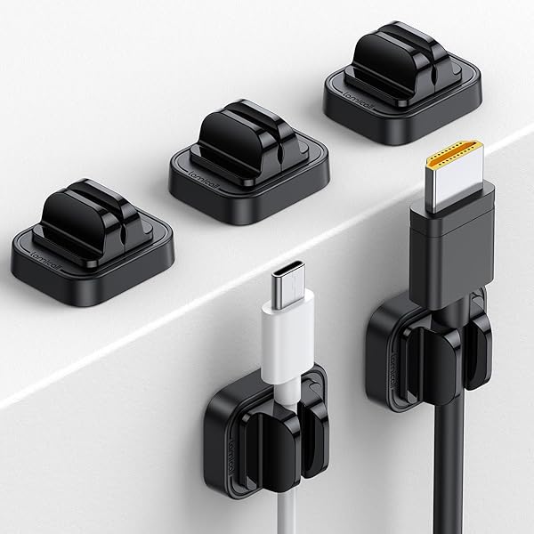  5Pack Cable Spring Holder Clips, Cord Organizer for Desk -  Adjustable Cord Wire Holder Keeper, Phone Charger Organizer Clips, Wire Cable Management for Nightstand Wall Car Office Desktop